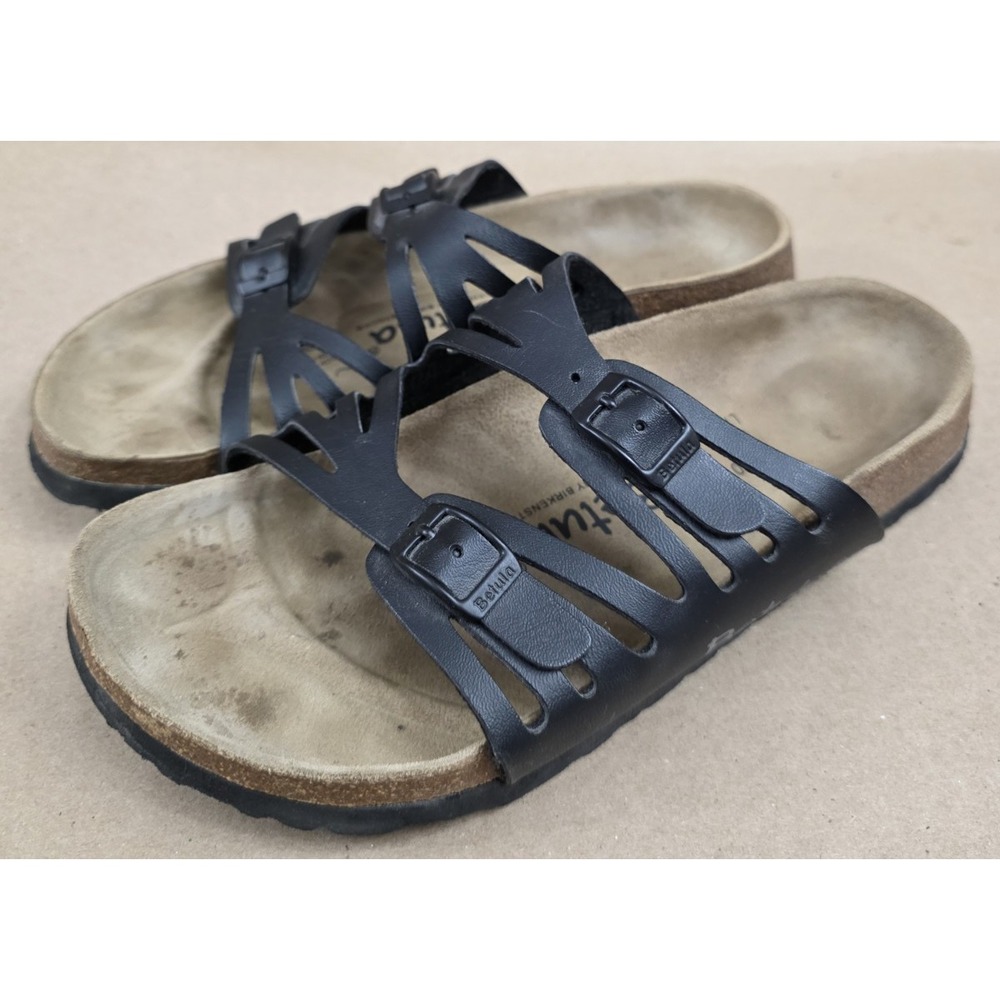 Betula By Birkenstock Sandals Mens 5 Womens 7 Woogie Casual 2-Strap Slide Black